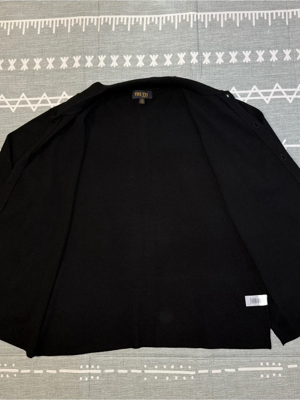 TRUTH by republic Black Button-Front Collared Cardigan